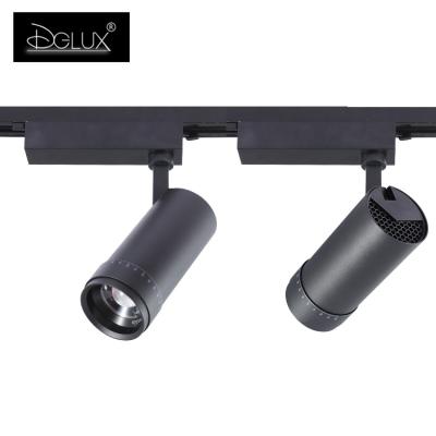 China Aluminum Body DGLUX High Brightness 20 30 W Poster Adjustable Angle Black COB 10 Led Track Light for sale