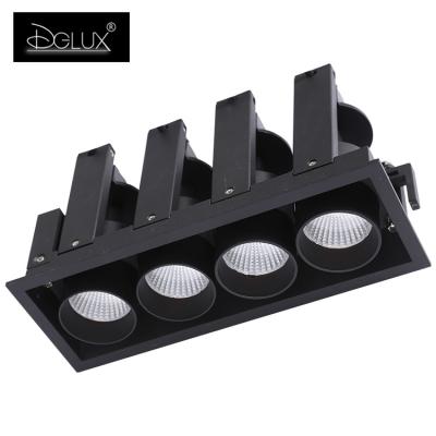 China DGLUX Project Design Aluminum Body/Black Aluminum COB Adjustable Anti-glare 10W 20W Led Downlight for sale