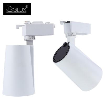 China White Aluminum Body COB 18/Anti-Glare/Good Heat Dissipation Energy Saving DGLUX 27 36W Adjustable Angle Led Track Lights for sale