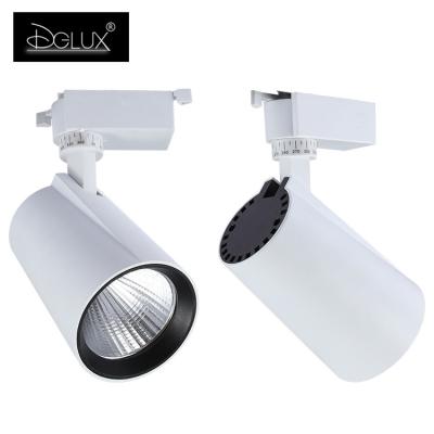 China DGLUX 2021 27 36W Aluminum Body White COB 18/anti-glare/good heat dissipation commercial ceiling led track light for sale