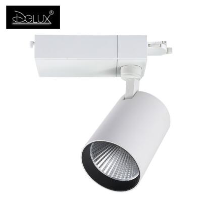 China DGLUX Aluminum Body/Anti-Glare Optical Focusing Adjustable Aluminum Body/Good Heat Dissipation Design 20w 30w 40w 20w 30w 40w Led Track Light for sale