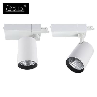 China Aluminum Body Housing COB 20watt 30watt 40watt/Anti-glare/Good Style Heat Dissipation DGLUX Modern Adjustable Angle 20watt 30watt 40watt Led Track Light for sale