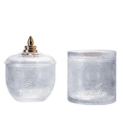 China Stocked Diamond Star Classic Style Food Glass Storage Jar Kitchen Decorative Container Glass Jars for sale