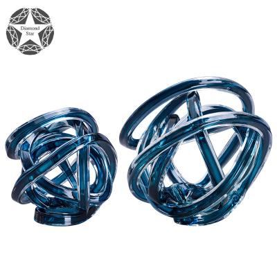 China Contemporary Diamond Star modern blue home handmade glass rope shape home decorations for living room for sale