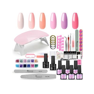 China 18 Pieces/Set 54W Gel Salon Renovation Nail Polish Set Professional Women's Nail Polish And Pedicure Set MK-TZ0010 for sale