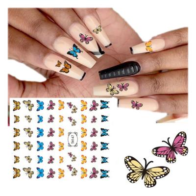 China Plastic Nail Art Nail Art Decoration Flower Butterfly Sticker Sticker Design Ladies Fake Nail for sale