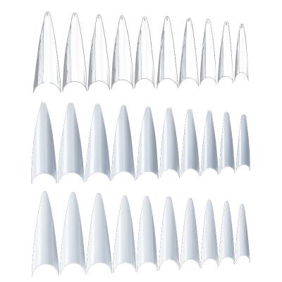 China Design Thin High Claw Art Tips Faux Nail Tips Transparent French Shape Full Coverage 500 Pieces Custom Long Fake Nails for sale