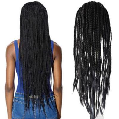 China Hot Sale Silky Straight Wave Long Black Dreadlocks Braided Wigs Synthetic Brown Braided Wigs Dreadlocks Lace Closure Wigs for sale