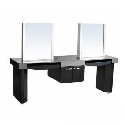 China Mordern Barber Shop Double Mirror For Two Person Cheap Mirror Table for sale