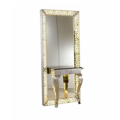 China Mordern beauty salon furniture gold wall mirror gentex display full integral for sale