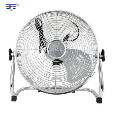 China 130 Degree Low Noise Metal Adjustable Control Safe Powerful 12 Inch Three Speeds Cooling High Power Home Floor Oscillating Fan Te koop