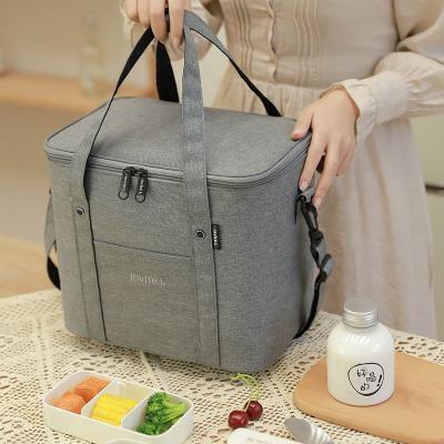 China New Fashion Strap Meal Bento Bag Oxford Cloth Thermal Insulation Ice Pack Bag Cooler Bag for sale