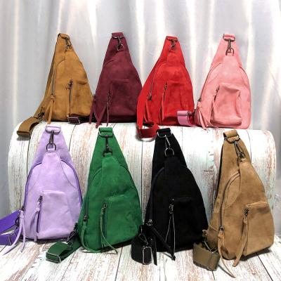 China New Fashion Artificial Leather Velvet Messenger Women's Fanny Cross Body Bag Large Capacity Package Bag Amazon Fashion Guitar Retro Fanny Bag for sale