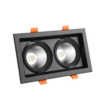 China Traditional Double Heard 10w 12w 14w 18w 20w 24w Square LED Recessed COB Spot Down Light for sale