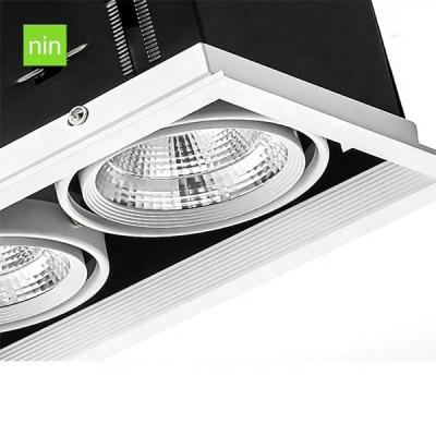 China Modern Double Head LED Recessed Downlight Laser Blade LED Downlight 60W / Anti-glare Recessed Led Down Light for sale