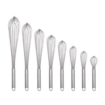 China Home Kitchen 10-24 Inch Metal Piano Whisk Dough Beater French Egg Beaters for Buffet Mixing Batter Stirring Items for sale