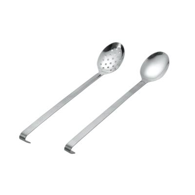 China Wedding Convenient Long Handle Table Spoon Serving Spoon Meat Fork Turner for sale