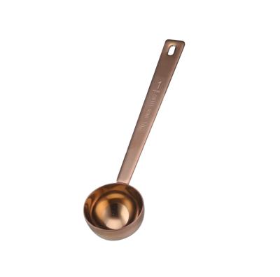 China Customizable Customizable Customizable Logo Stainless Steel 304 Coffee Bean Scoop 5g 15g 30g Measured Copper Brass Rose Gold Tablespoon for sale