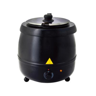 China Electric Soup Warmer Black 10L Food Warmer Soup Kettle Bucket Buffet Equipment for sale