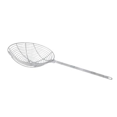 China Home Restaurant Kitchen Metal Wire Handle Bagel Long Scoop Skimmer Mesh Oil Strainer Kitchenware Accessories Food Colander Drain Strainer for sale