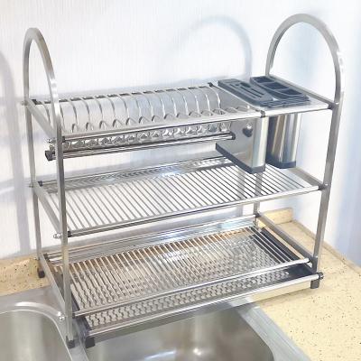 China Wholesale Guangzhou save space high quality storage rack Table-style stainless steel dish rack with Drainboard for sale