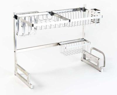 China 304 Stainless Steel Over Sink 	Dish Drainer Rack Drying Rack - Kitchen Storage Dish Rack Bowl Rack for sale