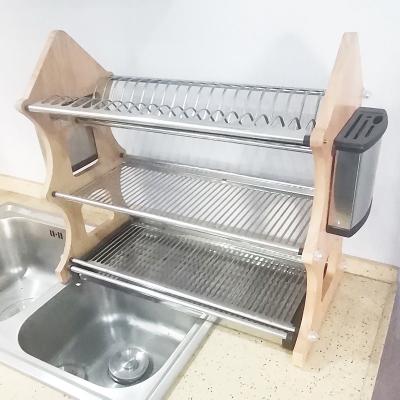 China Dish Drying Rack Kitchen Storage Organization Stainless Steel Multifunction Plate Holder for sale