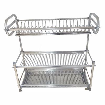 China 3 Tier Stainless Steel Kitchen Dish Rack Dish Rack Plate Drying Shelf For Sale Te koop