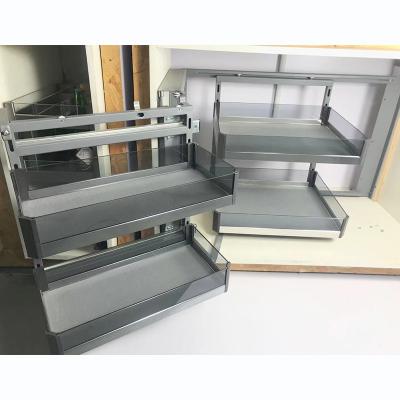 Κίνα Mirage Series Fruit Vegetable Cabinet Pull-out Storage Magic Corner Basket For Kitchen προς πώληση