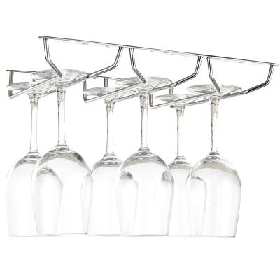 Cina Cabinet Hanging Cup Wine Glass Rack  Bottle Holder 304 Stainless Steel Stemware  Wine Glass Drying Rack in vendita