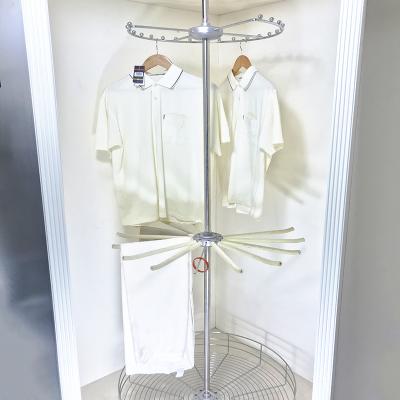 China Cheap Round Inexpensive Wardrobe Clothing Rack 360 Degree Round Rotating Revolving Rotary Clothes Rack for sale