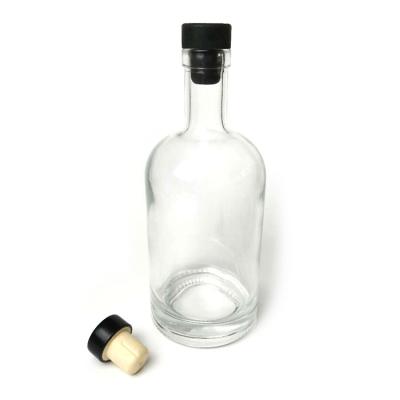 China Feature Non Spill Type Bottle Cork Wholesale Customized Glass With Inner Cork Lid Bottle Cork Bark Cork Lids For Spirits Bottles for sale