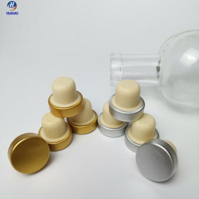 China Non Refillable Gold Colored Aluminum Covered Stopper T Shape Cork Rubber Stopper For Champagne Wine Bottle for sale