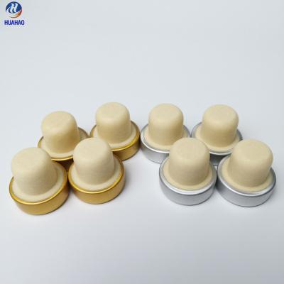 China Non Refillable Aluminum Capped Rubber Covered Customized Golden T Shape Wine Cork Stopper for sale