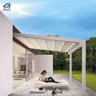 China Easily Assembled Motorized Waterproof Aluminum Retractable Tent Fabric Full Cassette Outdoor PVC Sunshade Retractable Pergola for sale