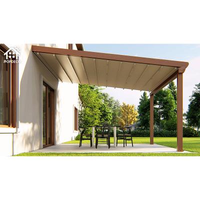 China Easily Assembled Waterproof Balcony Folding Sunshade PVC Pergola Systems Garden Retractable Roof for sale