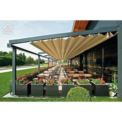 China Easily Assembled PVC Pergola Opening Roof Retractable Awning Outdoor Restaurant Patio Furniture for sale