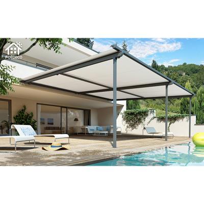 China Easily Assembled Waterproof Pergola Motorized Retractable Sunshade Tents Roof Folding Tent With PVC Fabric for sale