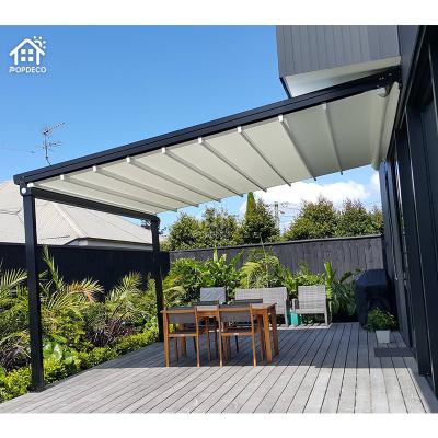 China Waterproof Folding Metal PVC Fabric Shade System Canopies Easily Assembled Outdoor Pergola for sale