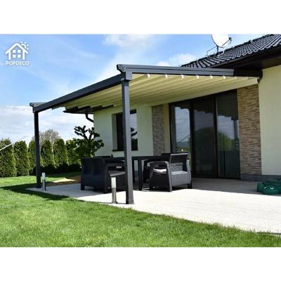 China Hot Selling Easily Assembled Waterproof PVC Bioclimatic Aluminum Pergola Sliding Retractable Porch Tents Roof Systems for sale