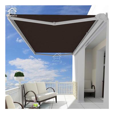 China New Model 100% Waterproof Motorized Outdoor Patio Awning Retractable Heavy Duty Full Cassette With Light for sale