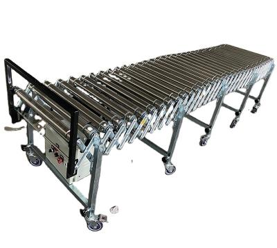 China Fire Resistant Powered Stainless Steel Expandable Flexible Roller Conveyors for sale