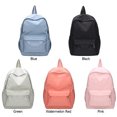 China Waterproof Solid Color Shopping Backpack For School Girls Students Women Casual Backpacks Large Capacity Nylon Shoulder Bagpack for sale