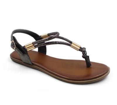 China Flat Indian Style PU Rubber Flat Sandals For Women for sale