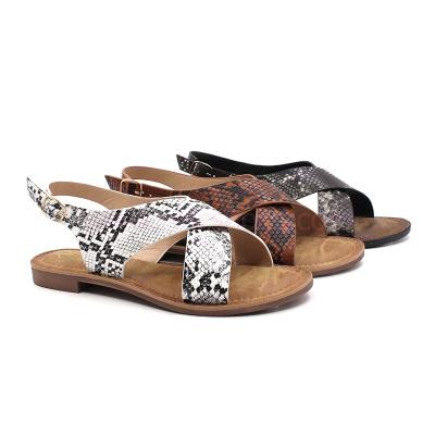 China Deodorization RMC 2020 Serpentine Classic Cross Comfort Flat Sandals For Women for sale