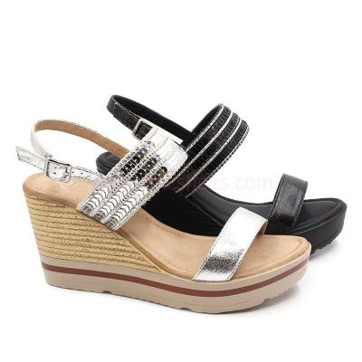 China Deodorization RMC 2020 Stylish Metallic Classic Women's Wedge Sandals for sale