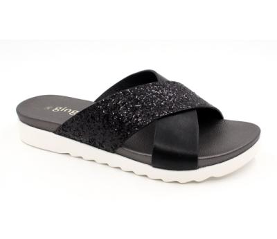 China Flat comfortable mid-sole cross slippers for ladies for sale