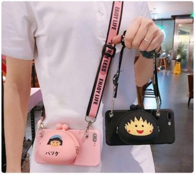 China Anti-fall Sakura Momoko Cartoon Cash Wallet Mobile Phone Bags Cross - Body Belt For Vivo X60PRO V21e Y72 Y31 Y11 Y20 V19 Cartoon Phone Case for sale