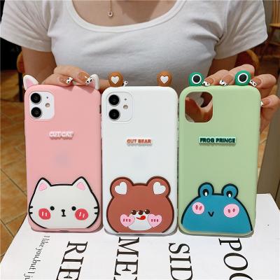 China Anti-fall Creative Cartoon Animal Fog Prince Cute Bear Cat Cover For Oppo A94 A95 A74 A54 Reno5F A53 F19 Realme A15 A9 A5 2020 Phone Case for sale