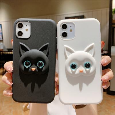 China 2021 New Arrival 3D Anti-fall cat's eye creatived cute cartoon soft cell phone cases for Reno5 4 3 pro A53 A15 A94 F17 lover cover for sale